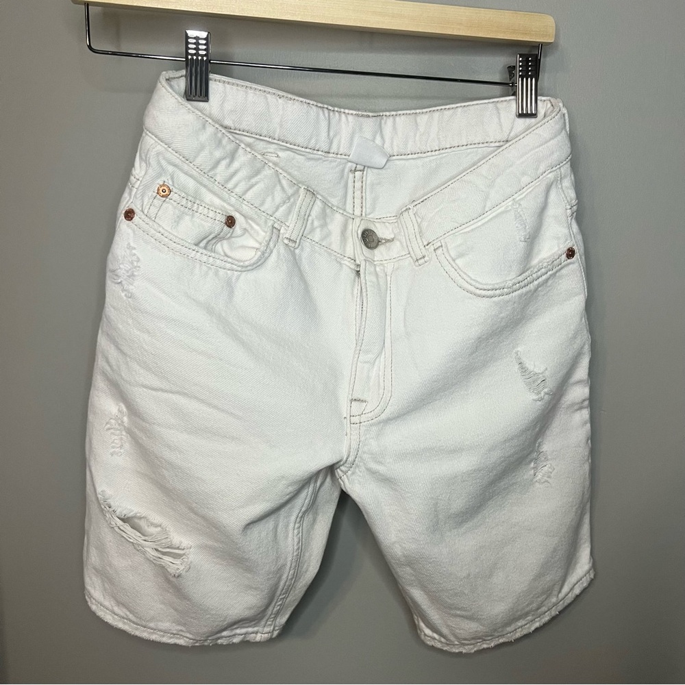 Zara White Jean Shorts for Men